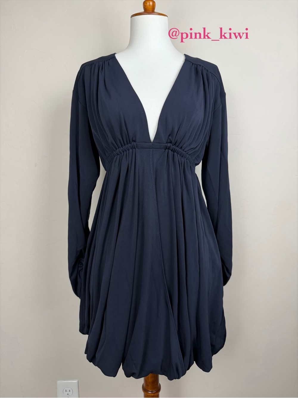 Cinq A Sept Destiny Navy Plunge Mini Dress